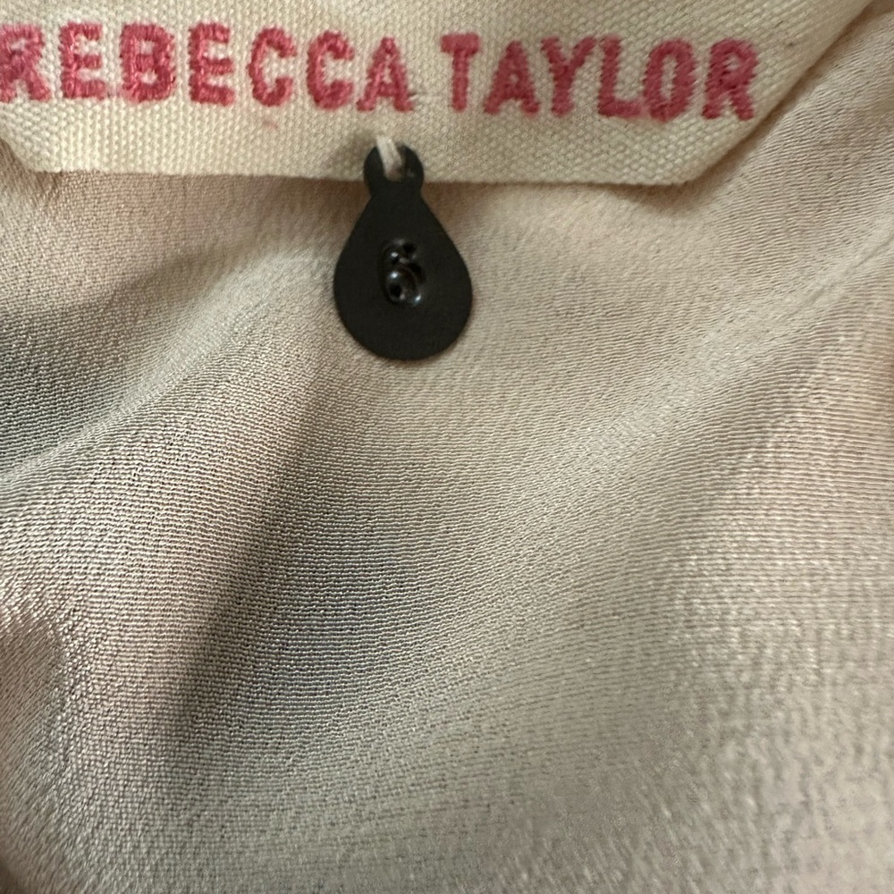 Rebecca Taylor light pink coquette silk braided neckline blouse Size 6 - Picture 11 of 11